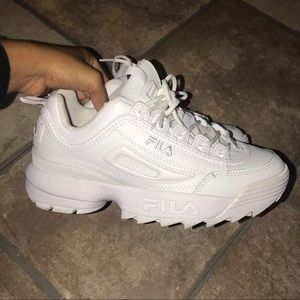 White fila sneakers.